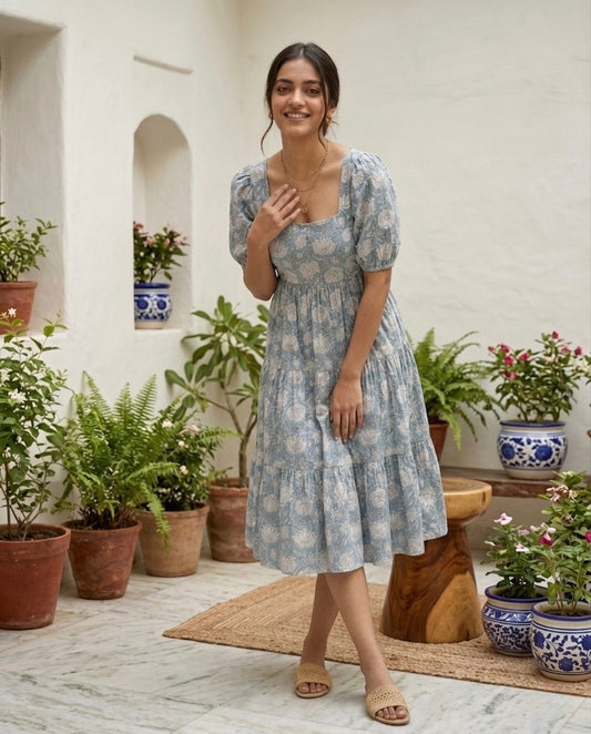 Printed Tiered Dress